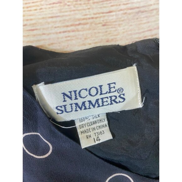 Nicole Summers 100% Silk Women's Polka Dot Wrap Summer Dress - 14 - Picture 3 of 14